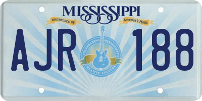 MS license plate AJR188