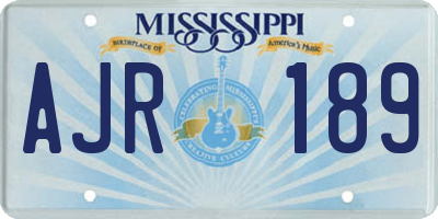 MS license plate AJR189