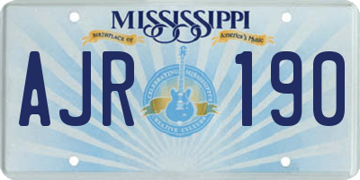 MS license plate AJR190