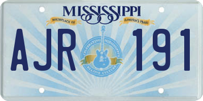 MS license plate AJR191