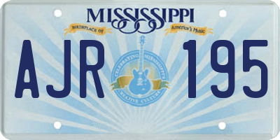 MS license plate AJR195