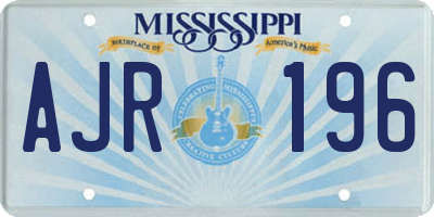 MS license plate AJR196
