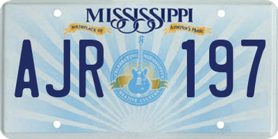 MS license plate AJR197