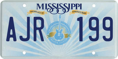 MS license plate AJR199