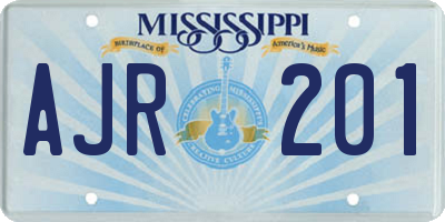 MS license plate AJR201