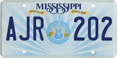 MS license plate AJR202