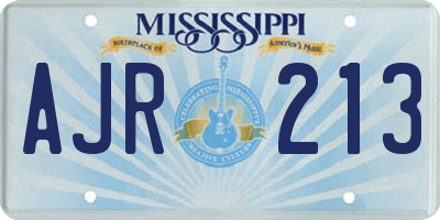 MS license plate AJR213
