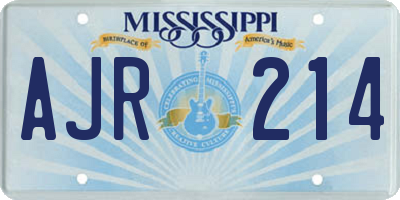 MS license plate AJR214
