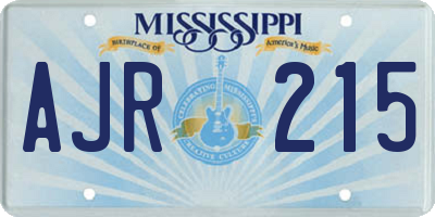 MS license plate AJR215