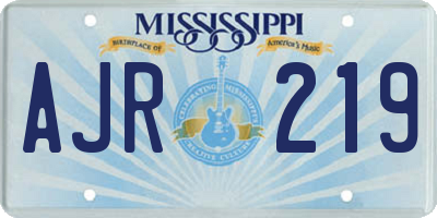 MS license plate AJR219
