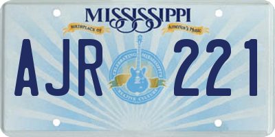 MS license plate AJR221