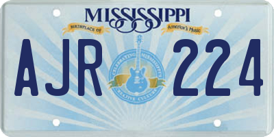 MS license plate AJR224