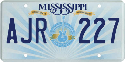 MS license plate AJR227