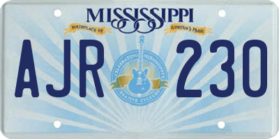 MS license plate AJR230