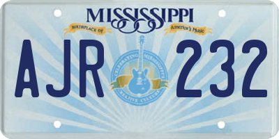 MS license plate AJR232