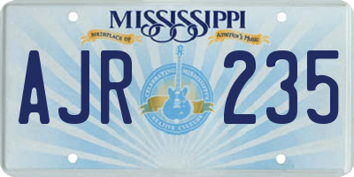 MS license plate AJR235