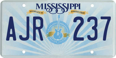 MS license plate AJR237