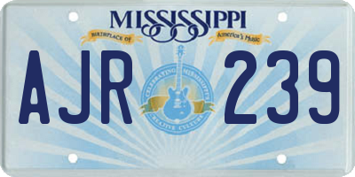 MS license plate AJR239