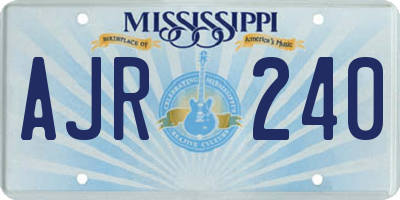 MS license plate AJR240