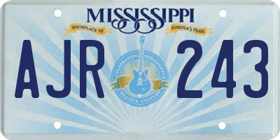 MS license plate AJR243