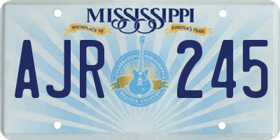 MS license plate AJR245