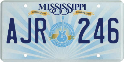 MS license plate AJR246