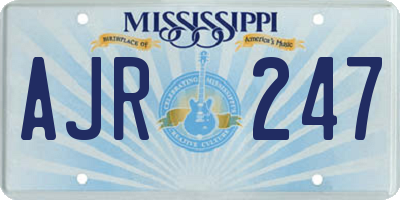 MS license plate AJR247