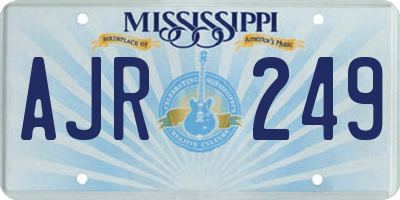 MS license plate AJR249