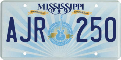 MS license plate AJR250