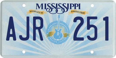MS license plate AJR251