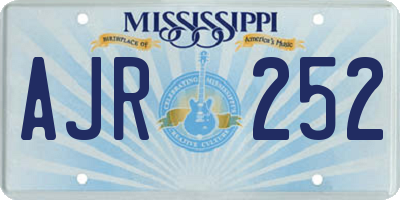 MS license plate AJR252