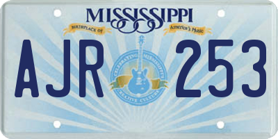 MS license plate AJR253