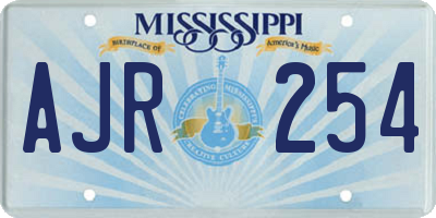 MS license plate AJR254