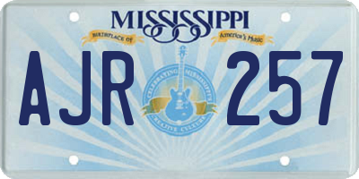 MS license plate AJR257