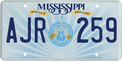 MS license plate AJR259