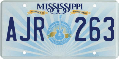 MS license plate AJR263