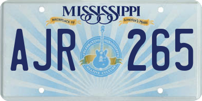 MS license plate AJR265