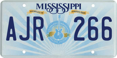 MS license plate AJR266