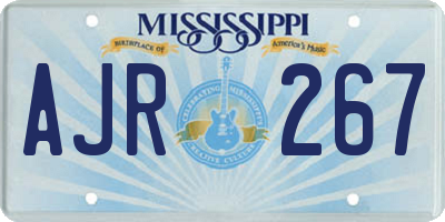 MS license plate AJR267