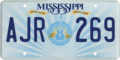 MS license plate AJR269