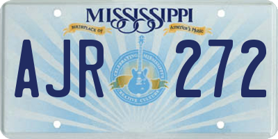 MS license plate AJR272