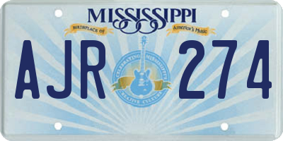 MS license plate AJR274