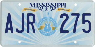MS license plate AJR275