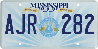 MS license plate AJR282