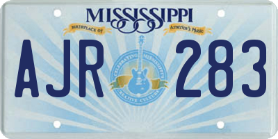 MS license plate AJR283