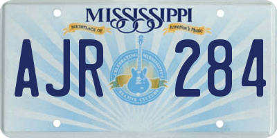 MS license plate AJR284
