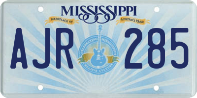 MS license plate AJR285