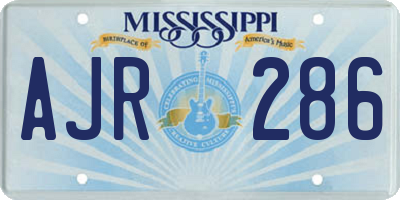 MS license plate AJR286