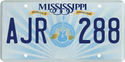 MS license plate AJR288
