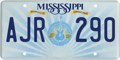 MS license plate AJR290